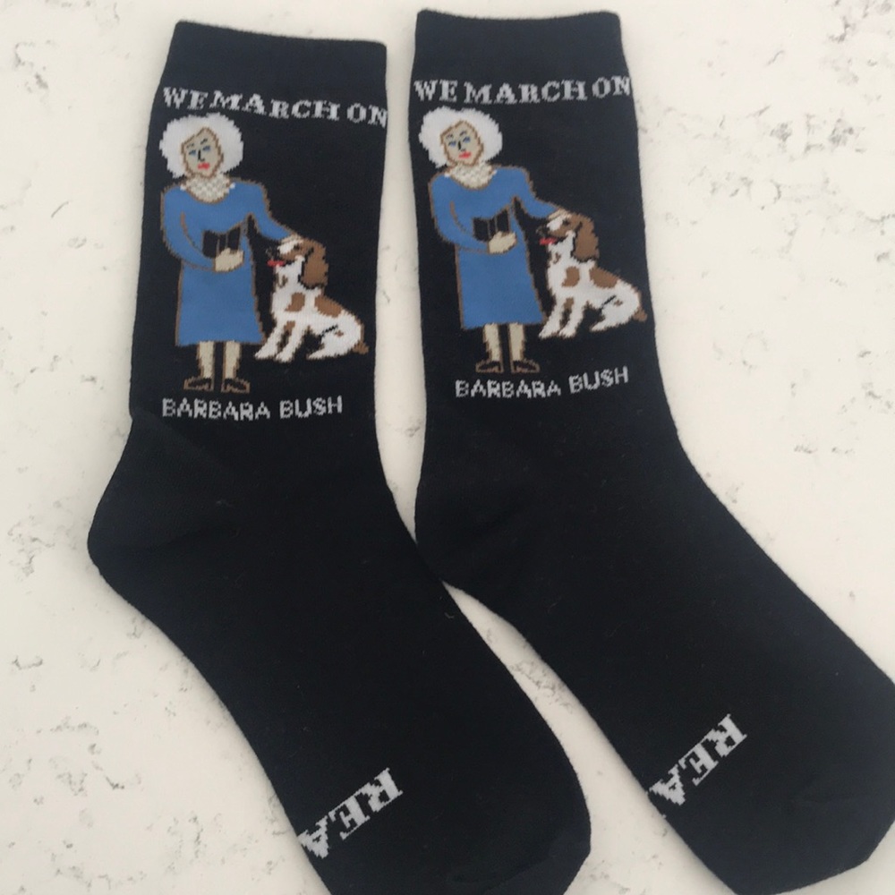 Barbara Bush “Read On” Socks